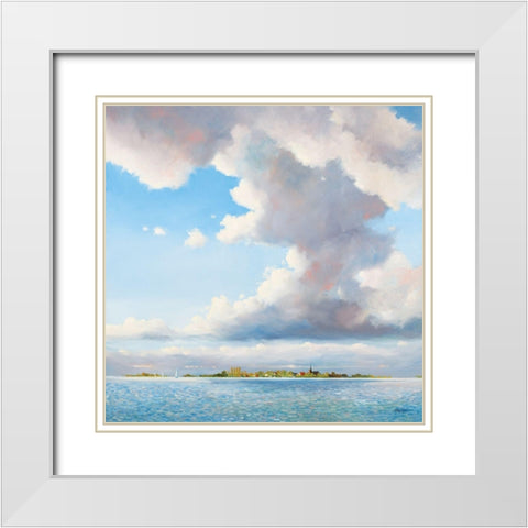 Big Sky White Modern Wood Framed Art Print with Double Matting by Molenaar, Pieter