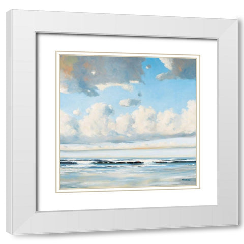 The Breakers White Modern Wood Framed Art Print with Double Matting by Molenaar, Pieter