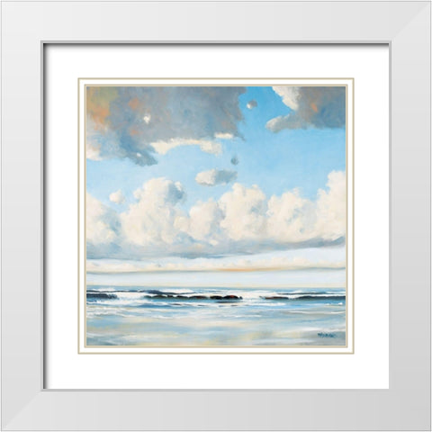 The Breakers White Modern Wood Framed Art Print with Double Matting by Molenaar, Pieter