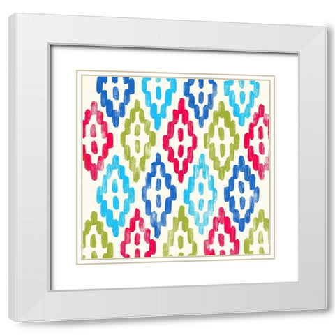 Tribal Bright I White Modern Wood Framed Art Print with Double Matting by PI Galerie