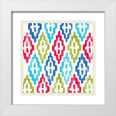 Tribal Bright I White Modern Wood Framed Art Print with Double Matting by PI Galerie