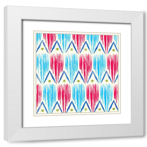 Tribal Bright IV White Modern Wood Framed Art Print with Double Matting by PI Galerie