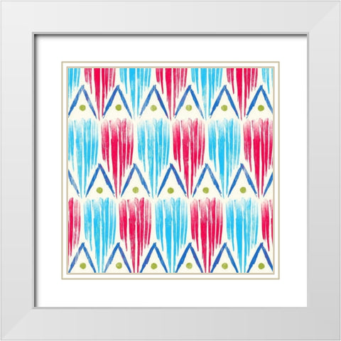 Tribal Bright IV White Modern Wood Framed Art Print with Double Matting by PI Galerie