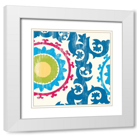 Carribean Map White White Modern Wood Framed Art Print with Double Matting by PI Galerie