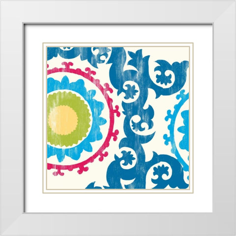 Carribean Map White White Modern Wood Framed Art Print with Double Matting by PI Galerie