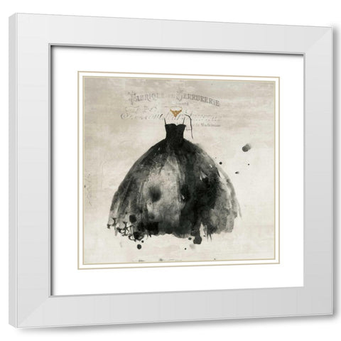 Black Dress I White Modern Wood Framed Art Print with Double Matting by PI Galerie