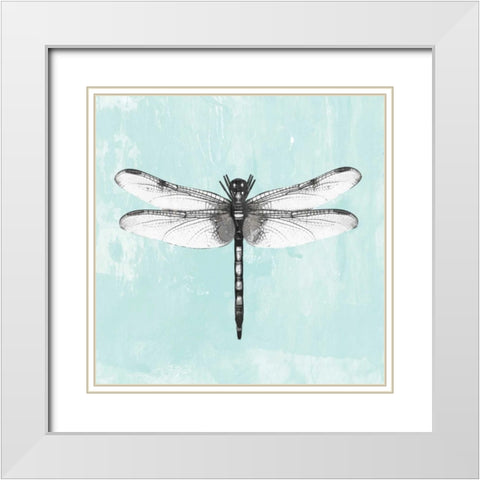 Dragonfly I White Modern Wood Framed Art Print with Double Matting by PI Galerie