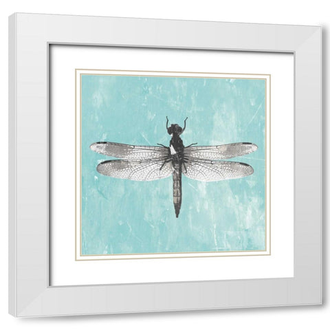 Dragonfly III White Modern Wood Framed Art Print with Double Matting by PI Galerie