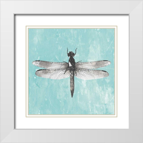 Dragonfly III White Modern Wood Framed Art Print with Double Matting by PI Galerie