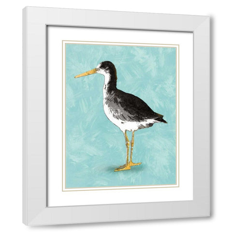 Seashore Bird III White Modern Wood Framed Art Print with Double Matting by PI Galerie