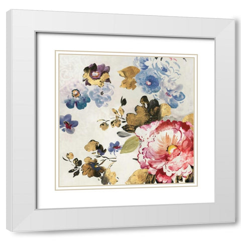 French Flower II White Modern Wood Framed Art Print with Double Matting by PI Studio