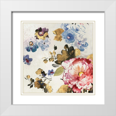 French Flower II White Modern Wood Framed Art Print with Double Matting by PI Studio