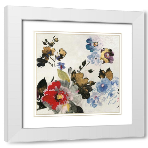 French Flower I White Modern Wood Framed Art Print with Double Matting by PI Studio