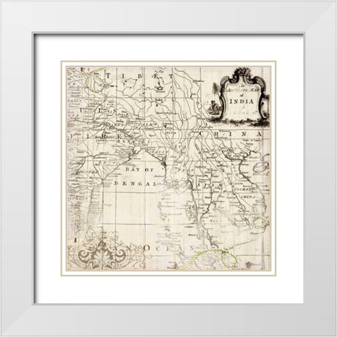 Old World II White Modern Wood Framed Art Print with Double Matting by PI Galerie