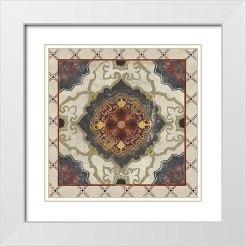 Mosaic I White Modern Wood Framed Art Print with Double Matting by PI Studio