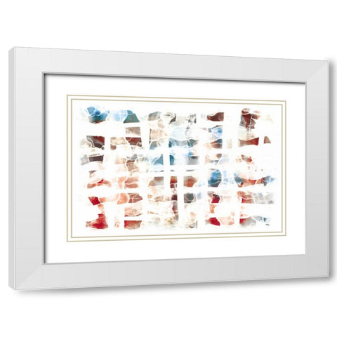 Abstract Checkers  White Modern Wood Framed Art Print with Double Matting by PI Galerie