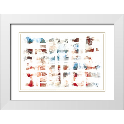 Abstract Checkers  White Modern Wood Framed Art Print with Double Matting by PI Galerie