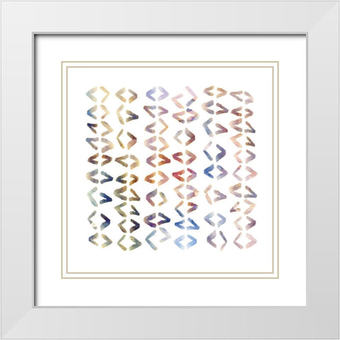 Chevron Crazy White Modern Wood Framed Art Print with Double Matting by PI Galerie