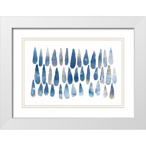 Drops White Modern Wood Framed Art Print with Double Matting by PI Galerie