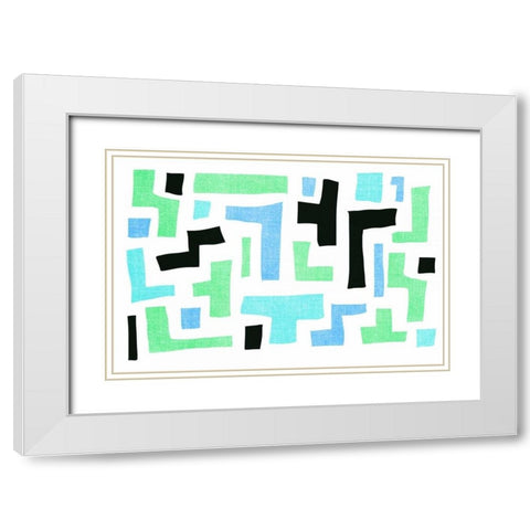 Geo I White Modern Wood Framed Art Print with Double Matting by PI Galerie
