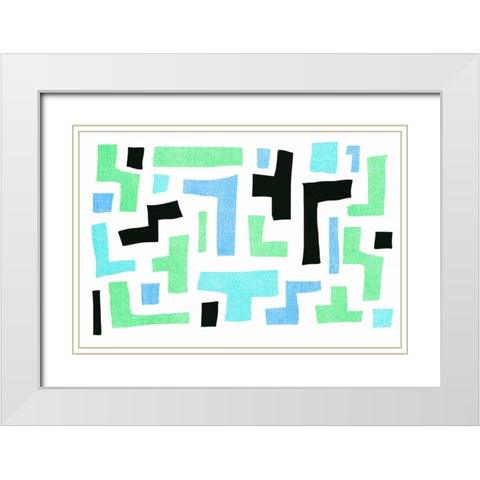 Geo I White Modern Wood Framed Art Print with Double Matting by PI Galerie
