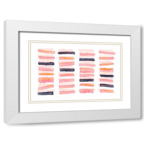 Slats White Modern Wood Framed Art Print with Double Matting by PI Galerie