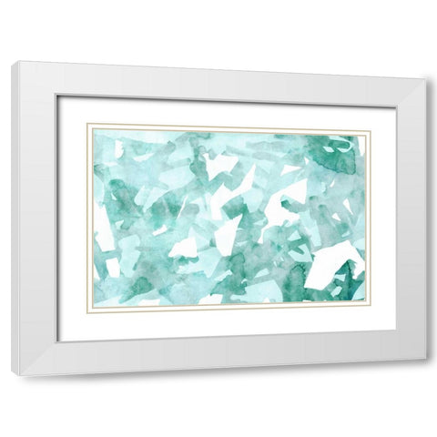 Watercolor Geo  White Modern Wood Framed Art Print with Double Matting by PI Galerie