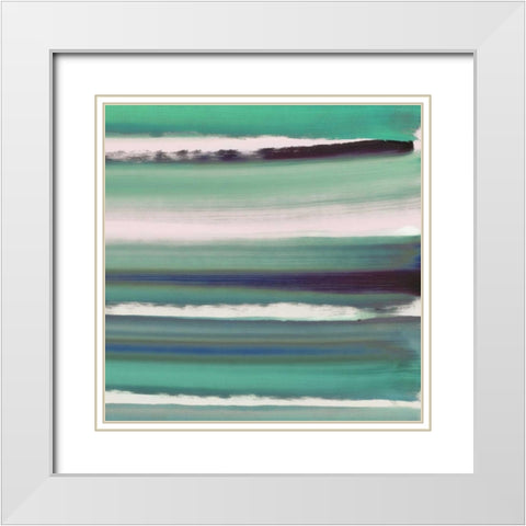 Color Streak White Modern Wood Framed Art Print with Double Matting by PI Galerie