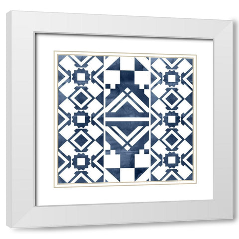 Geo Set  White Modern Wood Framed Art Print with Double Matting by PI Studio