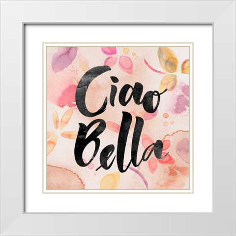 Ciao Bella White Modern Wood Framed Art Print with Double Matting by PI Galerie
