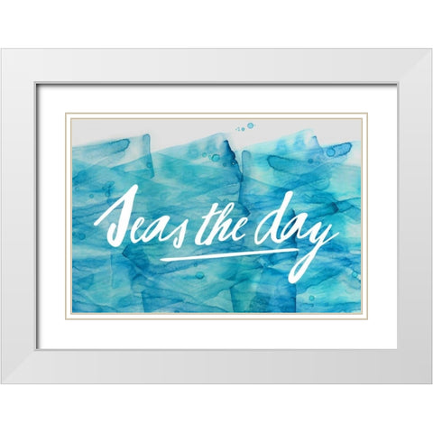 Seas White Modern Wood Framed Art Print with Double Matting by PI Galerie