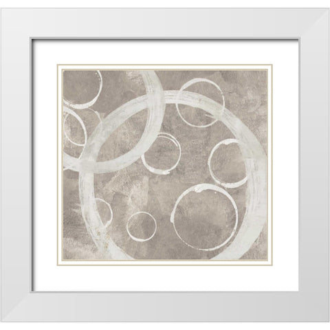 Small Rings I White Modern Wood Framed Art Print with Double Matting by PI Galerie