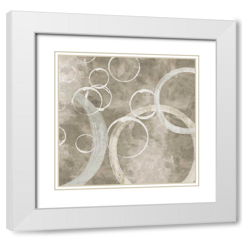 Small Rings II White Modern Wood Framed Art Print with Double Matting by PI Galerie