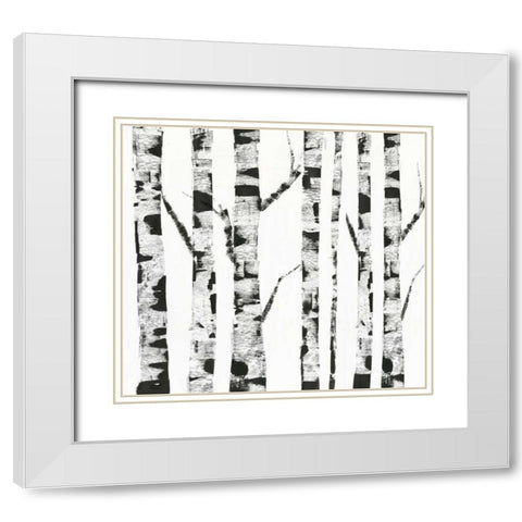 White Birch White Modern Wood Framed Art Print with Double Matting by PI Galerie