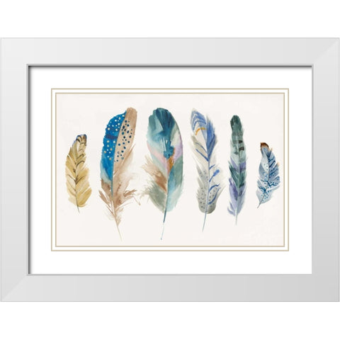 Feather Weather I White Modern Wood Framed Art Print with Double Matting by PI Galerie