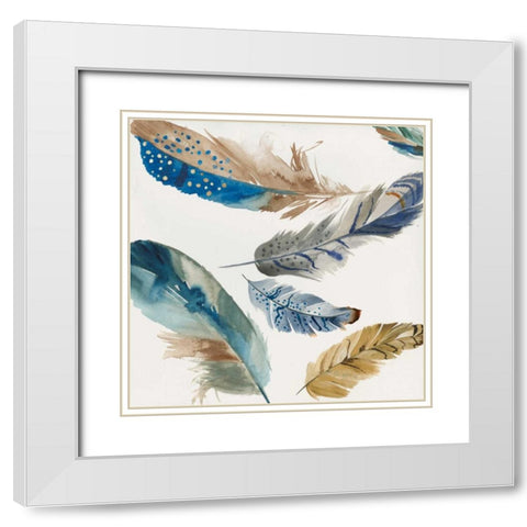 Feather Weather I White Modern Wood Framed Art Print with Double Matting by PI Galerie