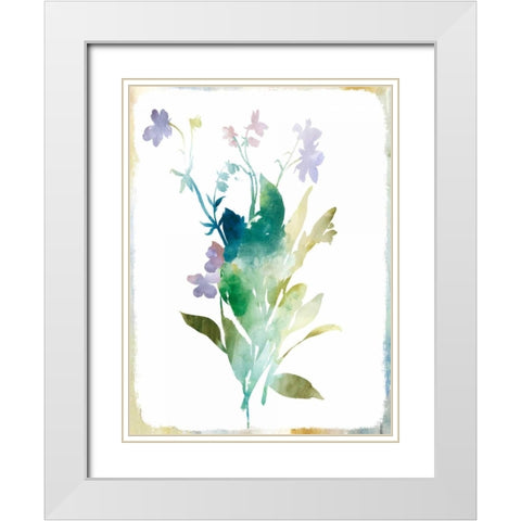 Summer Botanical I White Modern Wood Framed Art Print with Double Matting by PI Galerie