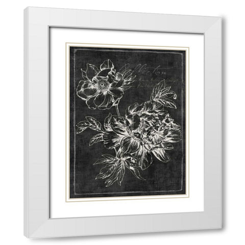 Black Botanical I White Modern Wood Framed Art Print with Double Matting by PI Galerie