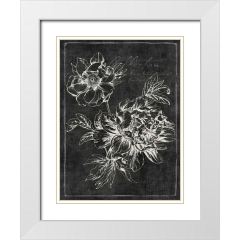 Black Botanical I White Modern Wood Framed Art Print with Double Matting by PI Galerie