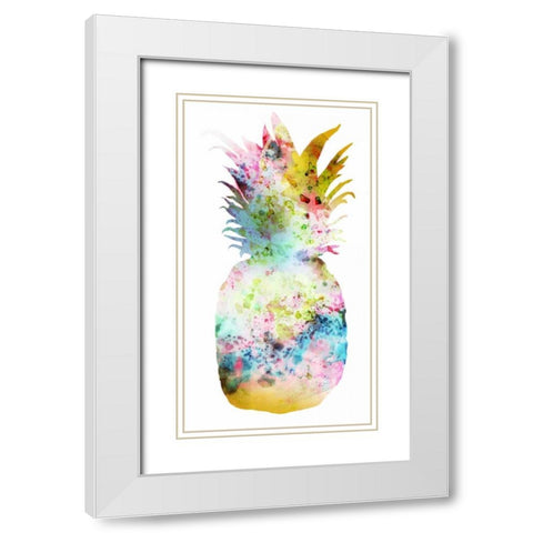 Pineapple II White Modern Wood Framed Art Print with Double Matting by PI Studio