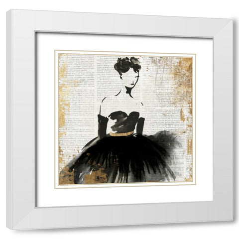 Lady in Black II White Modern Wood Framed Art Print with Double Matting by PI Studio