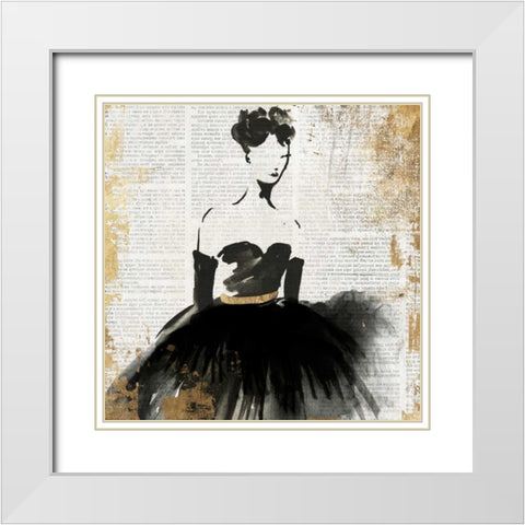 Lady in Black II White Modern Wood Framed Art Print with Double Matting by PI Studio