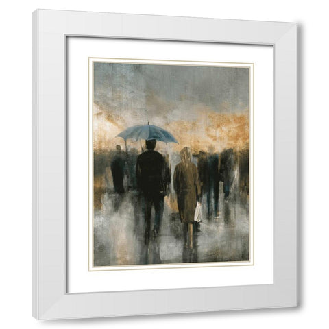 Morning Avenue I White Modern Wood Framed Art Print with Double Matting by PI Studio