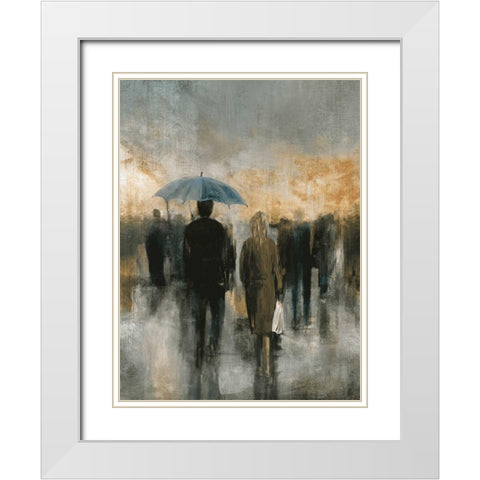 Morning Avenue I White Modern Wood Framed Art Print with Double Matting by PI Studio