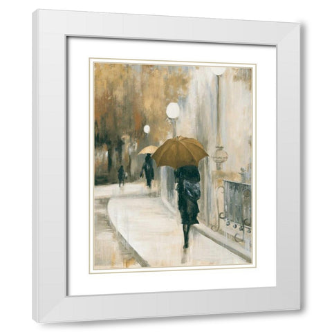 Morning Avenue II White Modern Wood Framed Art Print with Double Matting by PI Studio