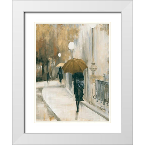 Morning Avenue II White Modern Wood Framed Art Print with Double Matting by PI Studio