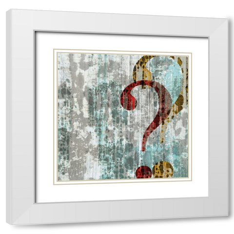 Question White Modern Wood Framed Art Print with Double Matting by PI Studio