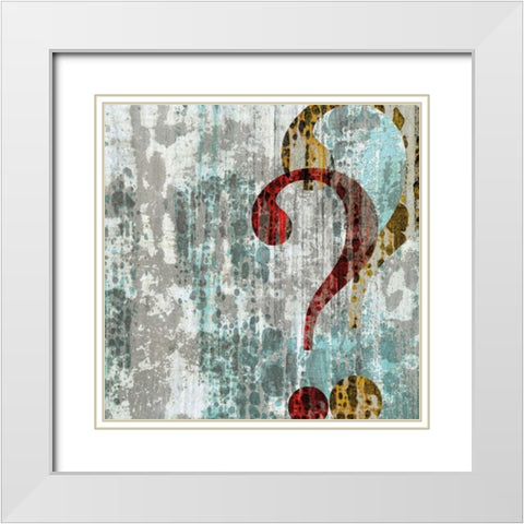 Question White Modern Wood Framed Art Print with Double Matting by PI Studio