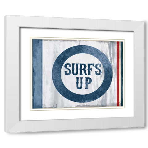 Surfs Up White Modern Wood Framed Art Print with Double Matting by PI Studio