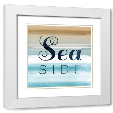Seaside White Modern Wood Framed Art Print with Double Matting by PI Studio